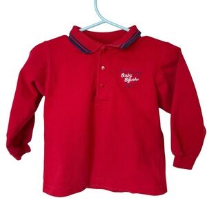 Vintage 90’s Oshkosh Baby B’Gosh LS Collared Polo Embroidered Red 18 Months